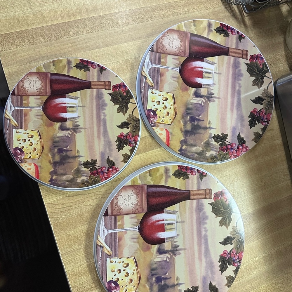 Wine and Cheese Themed Electric Burner Oven Covers- Set of 3
